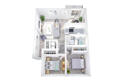 Floor plan for 2 beds, 1 bath, 900 sqft